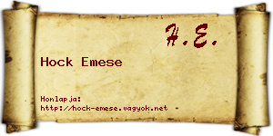 Hock Emese névjegykártya